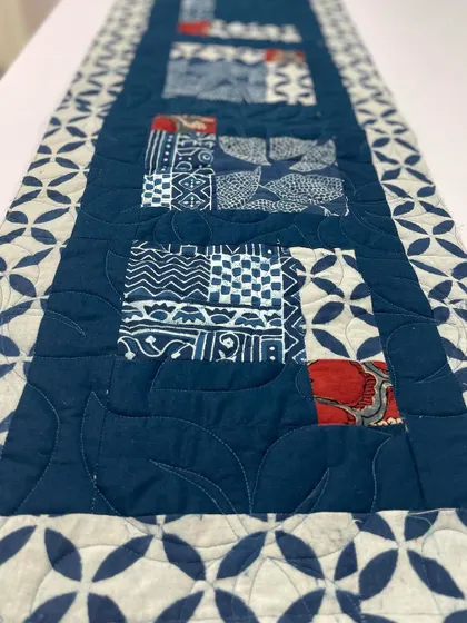 Another detail shot of the indigo table runner.
