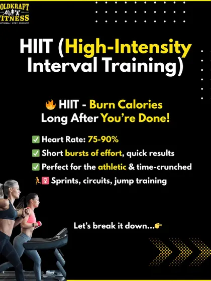 HIIT, or High-Intensity Interval Training, involves short bursts of maximum effort. It's perfect for athletic individuals and those short on time, as it burns calories long after you're done.