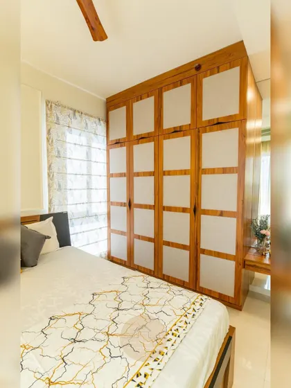 A collection of our bedroom designs, showcasing various styles from modern minimal to ethnic traditional. Each space is crafted to be a unique sanctuary, featuring custom furniture, layered lighting, and thoughtful details.