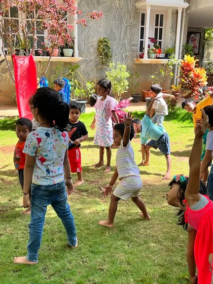 Freedom to explore, move, and imagine. Our outdoor space is a place for children to develop problem-solving skills, physical coordination, and social bonds through unstructured play.