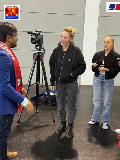 Being interviewed by German media at the MTU Cup. It was a great opportunity to share our vision for Indian football and the importance of such international exposure for our young players.
