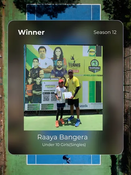 Raaya Bangera takes home the winner's trophy for the Under 10 Girls singles in our Season 12 tournament. A brilliant performance.