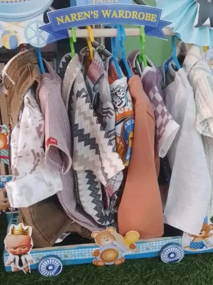 'Naren's Wardrobe' from another Boss Baby themed train, showcasing a different collection of baby clothes.