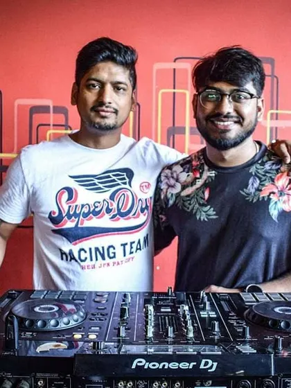 Behind the decks with a friend at a Sunday brunch event at Brahma Brews. Daytime gigs have a unique, relaxed energy, and it's a great setting for playing more soulful and groovy house tracks.
