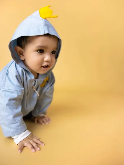 A duplicate of image 19, capturing a curious toddler crawling.