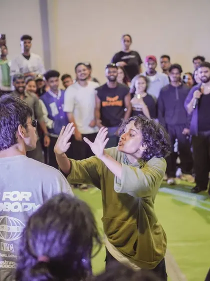The raw energy of a 1v1 Hip-Hop battle at our annual Spectra event. It's where dancers lay it all on the floor, showcasing their skill, style, and heart in the circle.