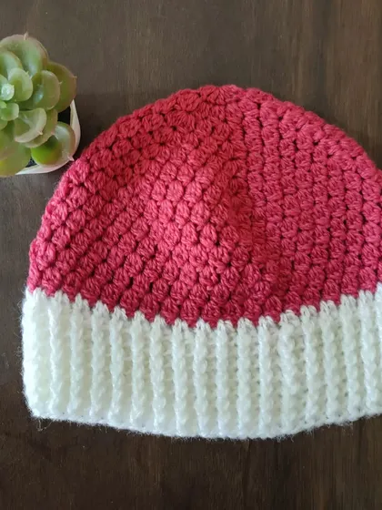 The finished Flora beanie, a quick and easy project that makes a wonderful handmade gift. The pattern is available for free on my blog.