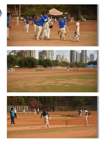Cricket in its purest form. This collage captures the action and excitement of a match on a dirt pitch, where every run and every moment is a shared victory.