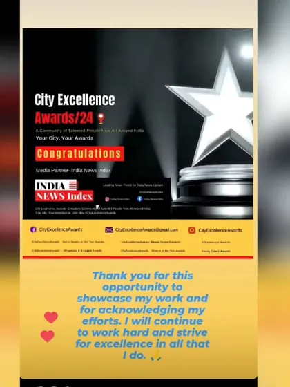 Thank you to the City Excellence Awards for acknowledging my work and efforts in volleyball coaching.
