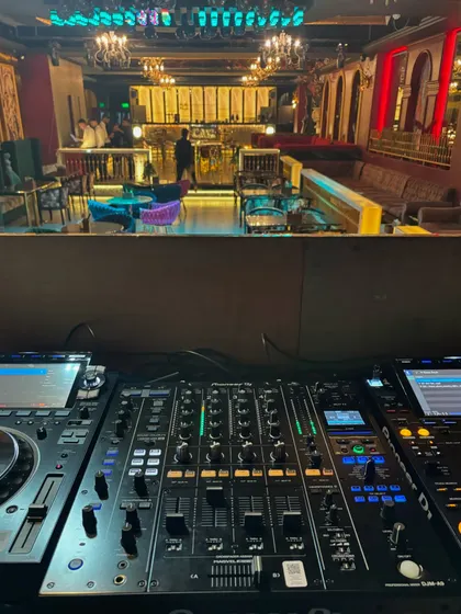I don't just do home setups. Here's a professional DJ booth I equipped with a Pioneer DJM A9 mixer and CDJ 3000 players. For clubs and event managers, I provide top-tier pro audio gear that guarantees an unforgettable night.