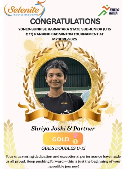 More gold from Mysore. Shriya Joshi (U-15 Girls Doubles) and the pair of Dhruv Bindahalli Arvind & Vihaan C (U-15 Boys Doubles) dominated their categories to win their titles.