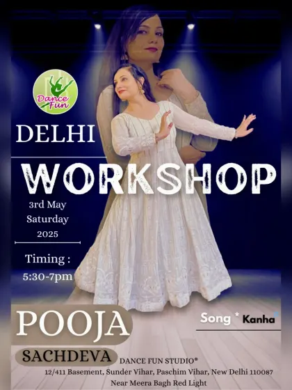 A poster for our semi-classical workshop on the song 'Kanha' with the talented Pooja Sachdeva. A chance to learn from the best.