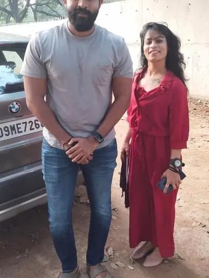 Another photo with Yuva Rajkumar. It's always rewarding to meet and work with people who are so dedicated to their craft, both on and off screen.