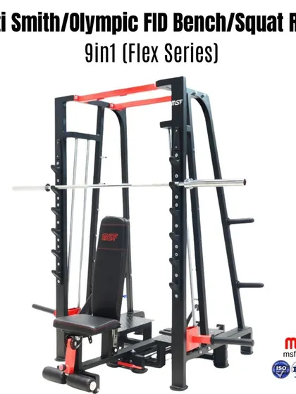 Another angle of the 9-in-1 station, highlighting the pull-up bar and cable system.