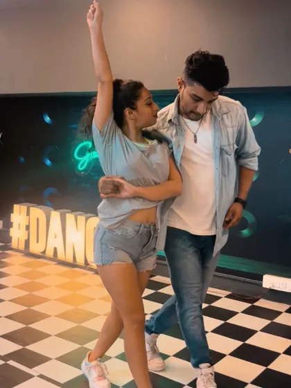 A dynamic pose from one of our Zouk choreographies. We love to play with shapes and lines in our dancing.