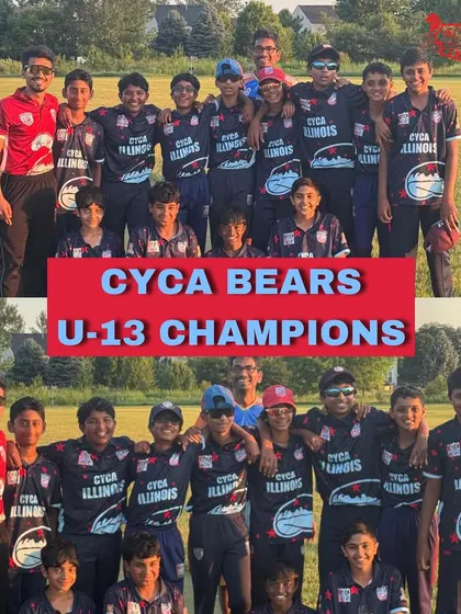 The CYCA Bears U-13 team celebrating their championship win. Our joint coaching efforts are building a culture of success across all age groups.