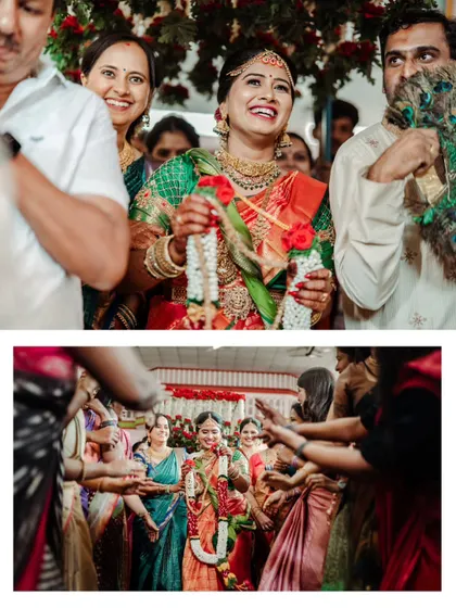 A duplicate of image 352, showcasing the bride's happy entrance.