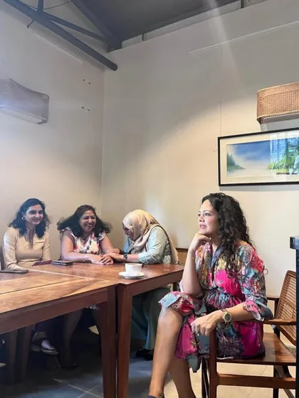 A moment of reflection during the 'Dress for Success' session. It's important to create space for participants to think about how the concepts apply to their own lives and wardrobes.