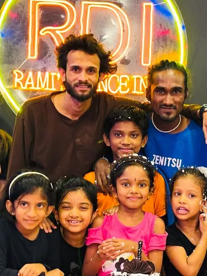 A lovely group photo with our instructors and the kids after the cake cutting. The smiles on their faces say it all.