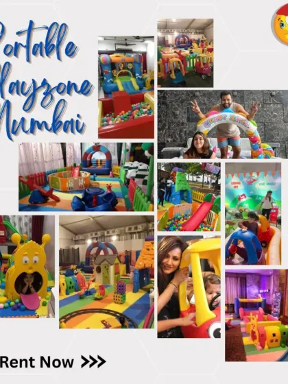 Home just got a whole lot more fun. This collage shows various indoor setups and the happy clients enjoying them, proving that my rented playzones are the perfect addition to any home party.