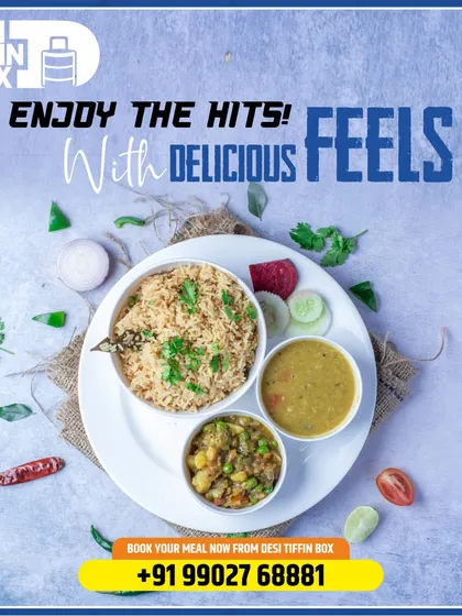 This is what I call the "delicious feels". A well-prepared meal with vegetable pulao, dal, and sabji, garnished with fresh coriander, showcases the care I put into every tiffin.