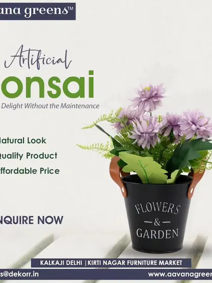 Nature's delight without the maintenance. This artificial bonsai in a charming "Flowers & Garden" pot is a perfect, affordable piece to brighten up your space.