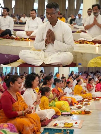 Participants perform the Guru Puja together. Learning and performing this ceremony is a way to actively engage with the tradition and express gratitude for the spiritual path.