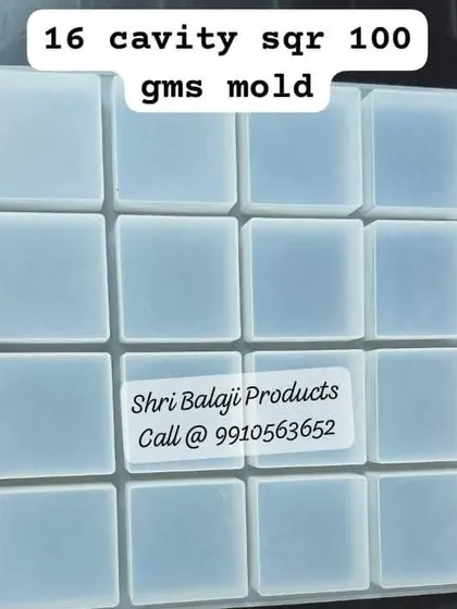 For larger batches, I offer this 16-cavity square mold. It's a great tool for anyone scaling up their soap business, allowing you to make sixteen 100-gram bars at once.