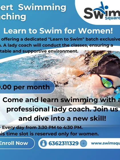 We are proud to offer dedicated "Learn to Swim" batches exclusively for women. These sessions are conducted by a professional lady coach in a comfortable and supportive environment, ensuring a private and encouraging space to learn.