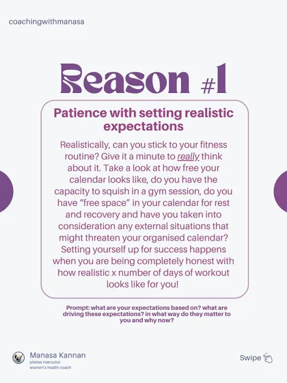Reason number one is patience with setting realistic expectations. Being honest about your schedule and capacity is the first step to creating a routine you can actually stick with.