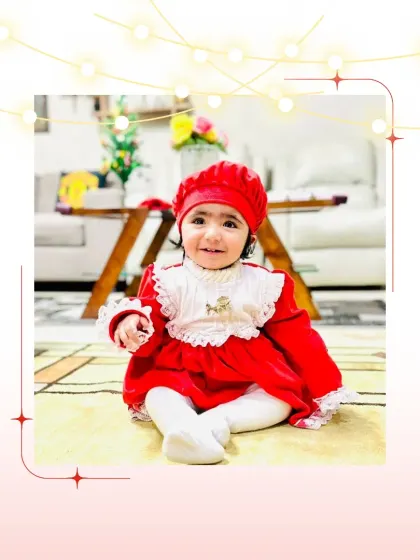 Another look at this sweet Christmas dress. It's not just for one day; the soft velvet makes it a perfect and comfortable party dress for the entire winter season.