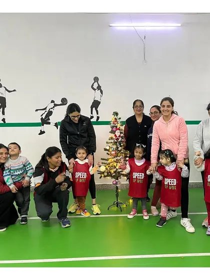Celebrating Christmas with our 'Parent's & Kid's Show'. The little Christmas tree adds a festive touch to our active celebrations.