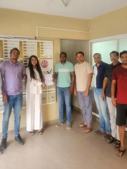Our team with the management committee of a housing society, celebrating their decision to go solar.