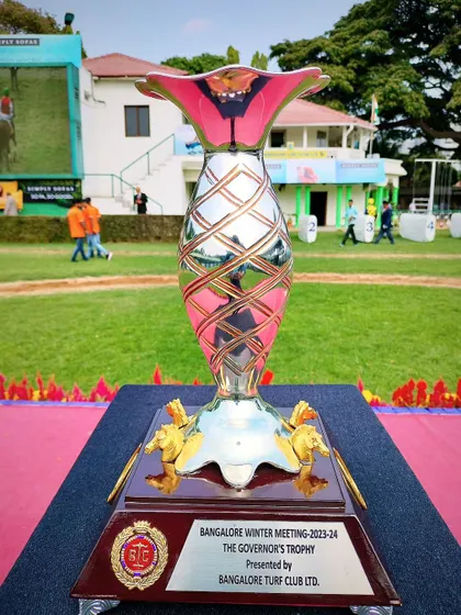 The Governor's Trophy for the winter meeting, a beautiful pineapple-shaped silver cup.