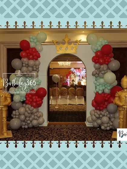 A duplicate of image 91, showcasing the regal entrance to the prince-themed party.