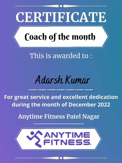 The certificate for my Coach of the Month award in December 2022. A great way to end the year.