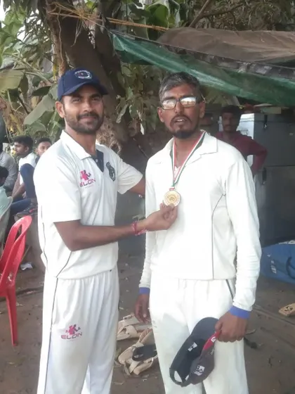 A player receiving a medal for his performance in the MCA Maidan Club tournament. We recognize and reward individual contributions to the team's success.