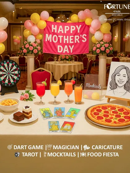 A glimpse of the fun we had at our Mother's Day celebration, featuring a mocktail bar, tarot cards, a caricature artist, and a dart game.