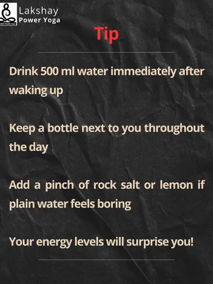 A simple tip to boost your energy: drink 500ml of water upon waking, keep a bottle with you all day, and add a pinch of rock salt or lemon if plain water feels boring.