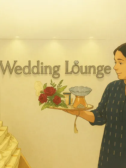 This Ghibli-inspired artwork reimagines my Wedding Lounge. It captures the heart of what I do: creating a world where every hamper holds a thousand emotions and every detail is handled with care.
