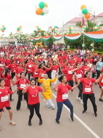 The energy is infectious. Here, a massive crowd gets pumped up with a pre-run Zumba and Bhangra warm-up at the DLF Freedom Run. I believe fitness should be fun, and I make sure every event starts with a celebration.