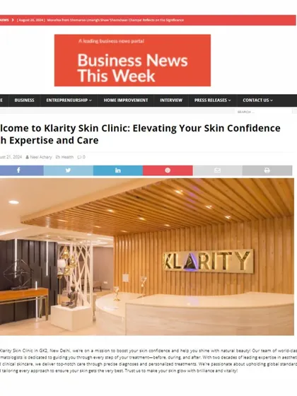 A snapshot of our feature in Business News This Week, where they highlighted our mission to elevate skin confidence with expertise and care.