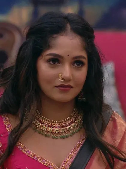 A beautiful portrait of Bhavya, showcasing her classic South Indian look.