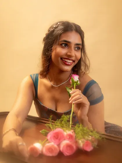 A playful and happy moment, showing how comfortable and easy to wear my custom gowns are.