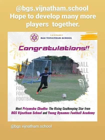 We work closely with our venue partners like BGS Vijnatham School to develop talent, like this rising goalkeeping star, Priyanshu Chadha.