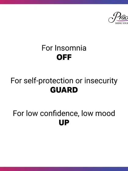 Switchwords can help with mental and emotional states. Use "OFF" for insomnia, "GUARD" for self-protection when feeling insecure, and "UP" to lift your mood when feeling low on confidence.