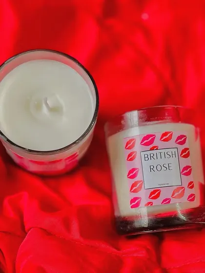 A beautiful British Rose scented candle, perfect for the month of love or anytime you want to add a floral fragrance to your home.