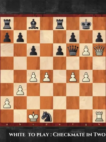 This puzzle features a queen and rook working together. It's White to play and deliver a checkmate in two moves.