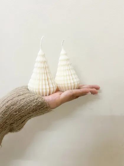 Last few pieces left of our white Christmas tree candles. They are the perfect size to hold in your hand.
