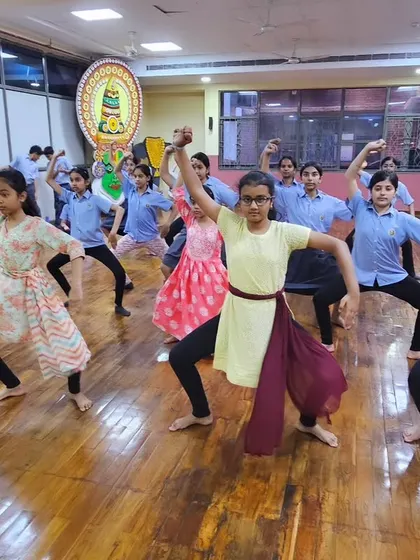 The intensity and focus of young students during a Mayurbhanj Chhau workshop held at their school.